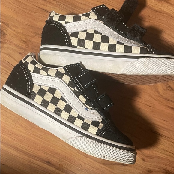 Vans Kids Black and Cream Checkered Sneakers - Picture 7 of 7